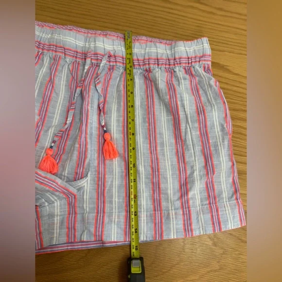 Boden Striped Tassel Shorts | Size 10 US | Cotton Blend Summer Lounge - Picture 6 of 10